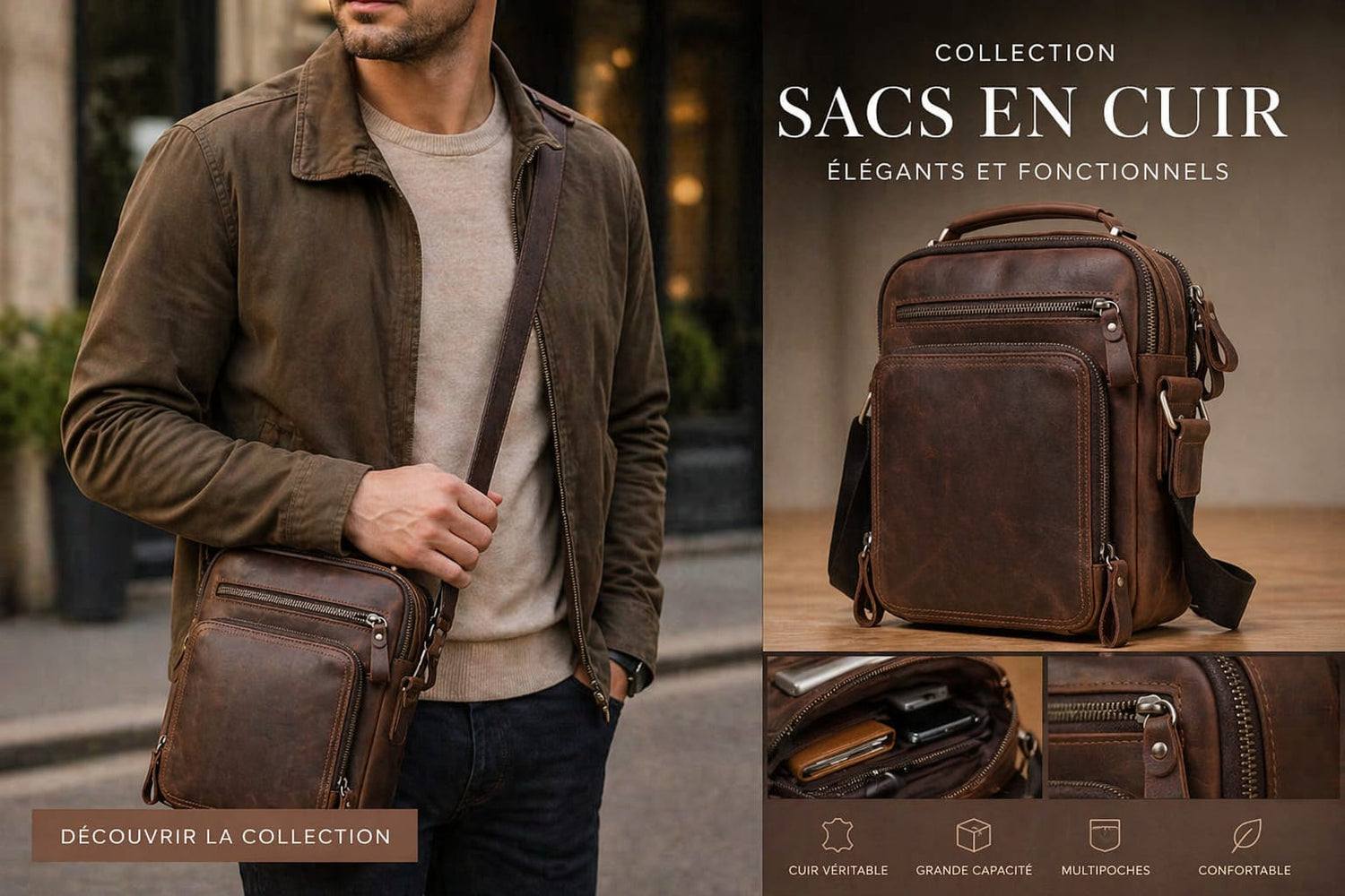Découvrez nos sacs en cuir élègants