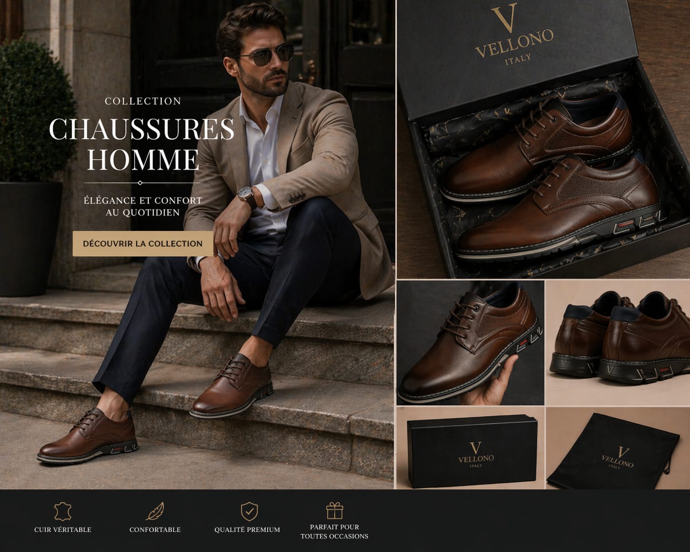 Découvrez la collection Chaussures Homme VELLONO
